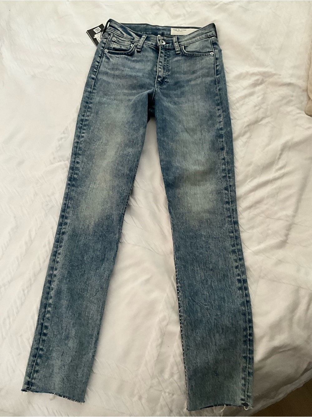rag & bone NWT Nina High-Rise Ankle Skinny Jeans Pearl Wash Size 24
